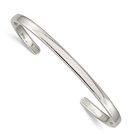4mm Sterling Silver Cuff Bangle Bracelet