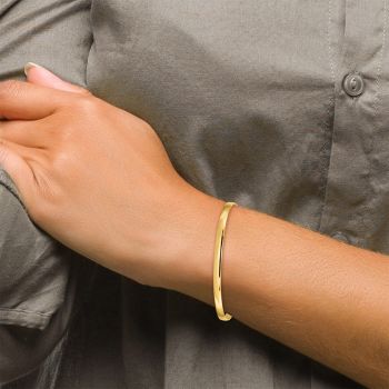 4mm 14K Gold Solid Slip-On Bangle Bracelet 3