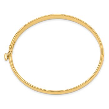 6.4mm 14K Solid Gold Engravable Hinged Bangle Bracelet 2