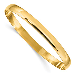 6mm 14K Gold Plain Solid Slip-On Bange Bracelet