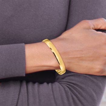 8mm Solid 14K Gold Plain Slip-On Bangle Bracelet 3