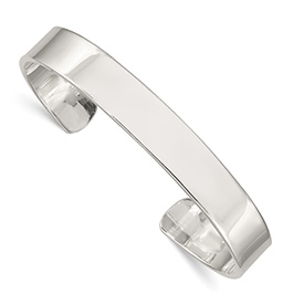 9.75mm Sterling Silver Cuff Bangle Bracelet