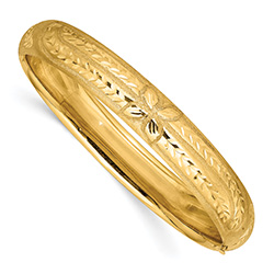 Florentine Engraved Bangle Bracelet in 14K Gold