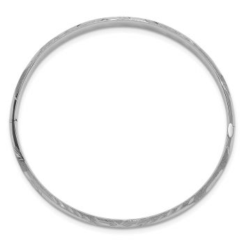 14K White Gold Florentine Engraved Bangle Bracelet 2