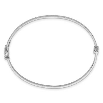 Greek Key Hinged Bangle Bracelet in Sterling Silver 2