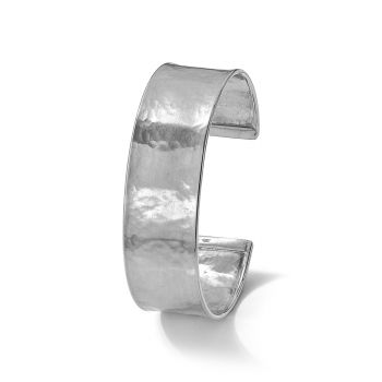 Italian Silver Hammered Cuff Bangle Bracelet 3