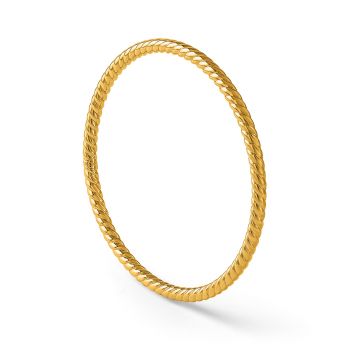 Italian 14K Gold Slip-On Twisted Bangle Bracelet 3