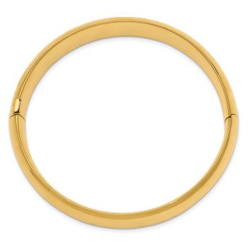 Large 14K Gold Hinged Plain Bangle Bracelet (14.5mm) 2