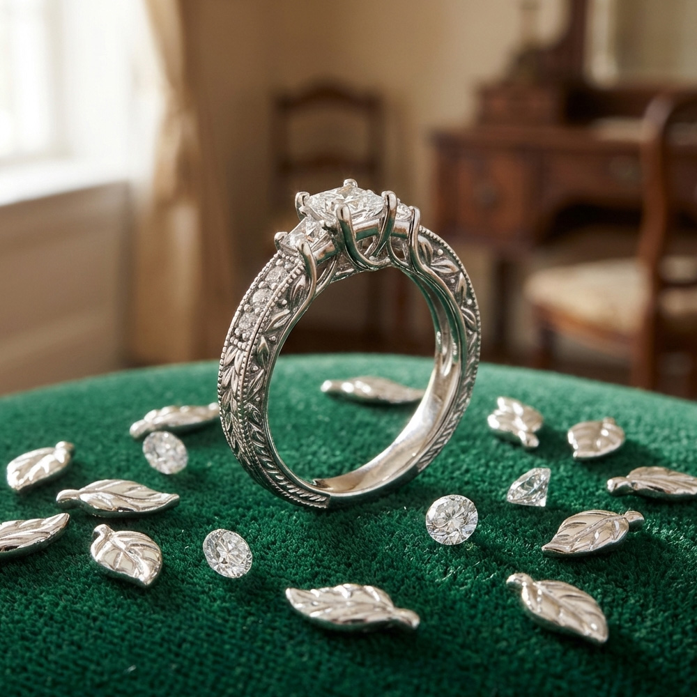 The Most Beautiful Antique-Style Princess Cut Diamond Engagement Ring