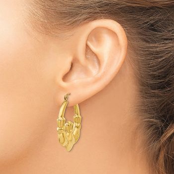 Large Claddagh Hoop Earrings in 14K Yellow Gold 4
