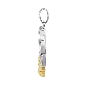 Celtic Claddagh Circle Necklace in 14K Two-Tone Gold 2