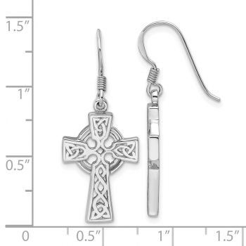 Silver Celtic Dangle Cross Earrings 3