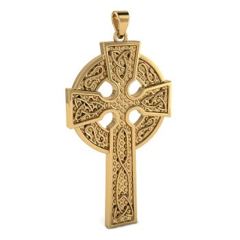 Large 22K Gold Trinity Celtic Knot Cross Pendant for Men 3