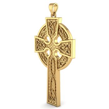Large 22K Gold Trinity Celtic Knot Cross Pendant for Men 2