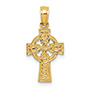 Small 14K Gold Women's Eternity Circle Celtic Cross Pendant
