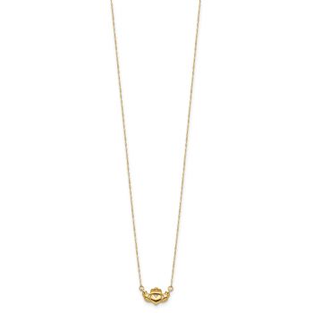 14K Gold Claddagh Necklace for Women 2