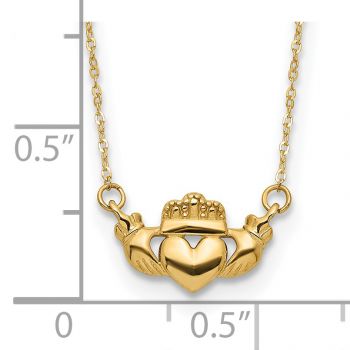 14K Gold Claddagh Necklace for Women 4