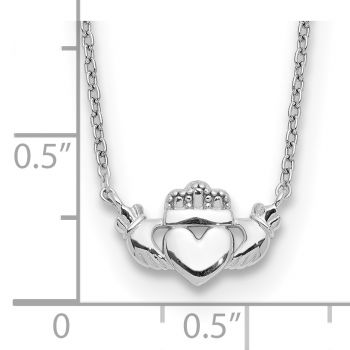 14K White Gold Claddagh Necklace 3