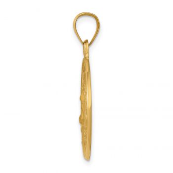 Jesus Christ Face Medallion Pendant - 14K Gold 2