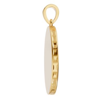 14K Gold Large Cross Disc Medallion Pendant 4