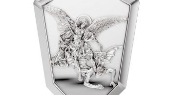 Platinum St Michael Defeating Satan Pendant 3