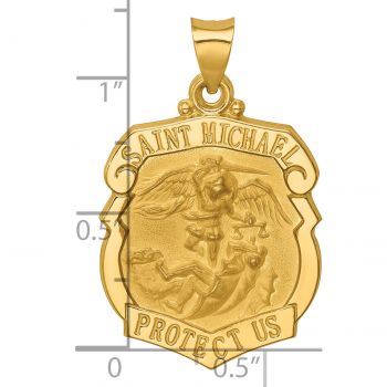 14K Gold Saint Michael Shield Pendant 3