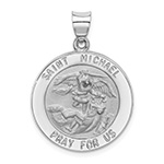 14K White Gold Saint Michael Pendant