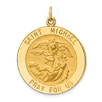 14K Gold Archangel Michael Necklace Pendant