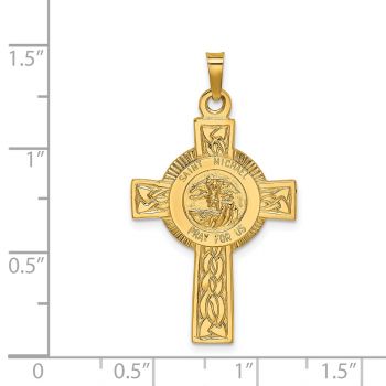 14K Gold Saint Michael Cross Pendant 3