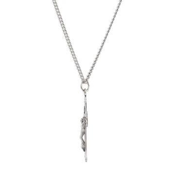 Silver Fleur-de-Lis Men's Crucifix Necklace 2