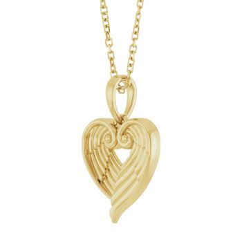 Angel Wings Heart Necklace in 14K Gold 2