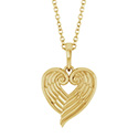 Angel Wings Heart Necklace in 14K Gold