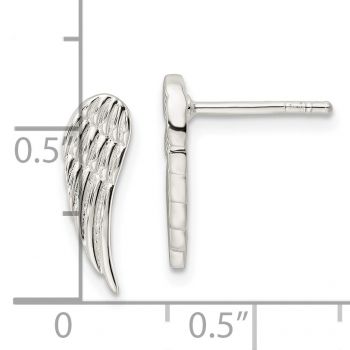 Sterling Silver Angel Wings Post Earrings 3