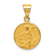 18K Gold Brushed Guardian Angel Medal Pendant