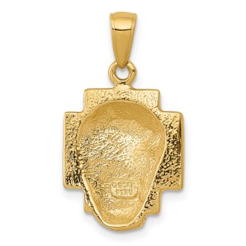 Christ's Passion 10K Gold Jesus Head Cross Medallion Pendant 3