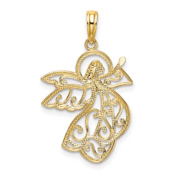 14K Gold Two-Tone Ethereal Angel Pendant 3