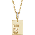 Faith Over Fear 14K Gold Diamond Necklace