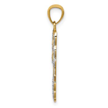 14K Gold Two-Tone Filigree Angel Pendant 2