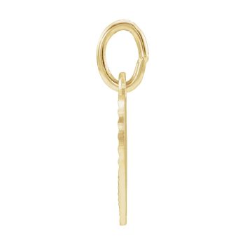 Tiny 14K Gold Small Heart Cherub Angel Pendant 2