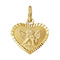 Tiny 14K Gold Small Heart Cherub Angel Pendant
