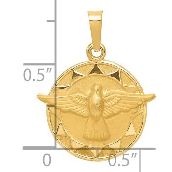 Holy Spirit Dove Medallion Pendant in 14K Gold 4
