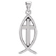14K White Gold Ichthys Pendant