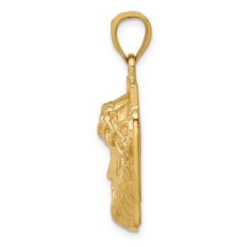 14K Gold Jesus Christ Head Pendant with Crown 2