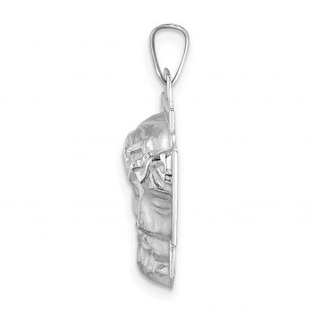 14K White Gold Jesus Christ Head Pendant 2