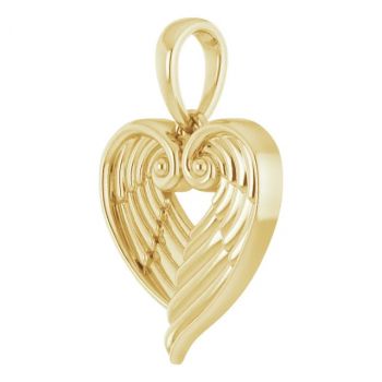 Renaissance Angel Heart Pendant in 14K Gold 2