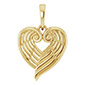 Renaissance Angel Heart Pendant in 14K Gold