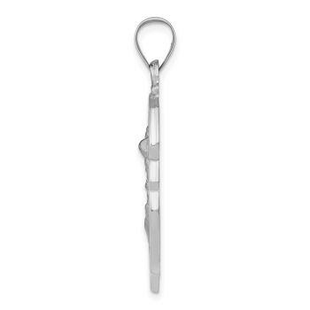 14K White Gold Saint Michael Shield Pendant 2