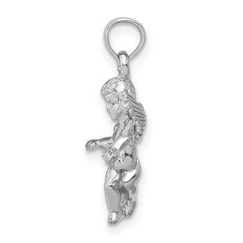 14K White Gold Small Angel Pendant 2