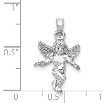 14K White Gold Small Angel Pendant 4