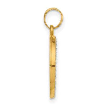 Small 14K Gold Two-Tone Guardian Angel Medal Pendant 2